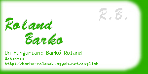 roland barko business card