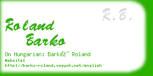 roland barko business card